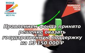 Правлением Фонда принято решение оказать государственную поддержку 